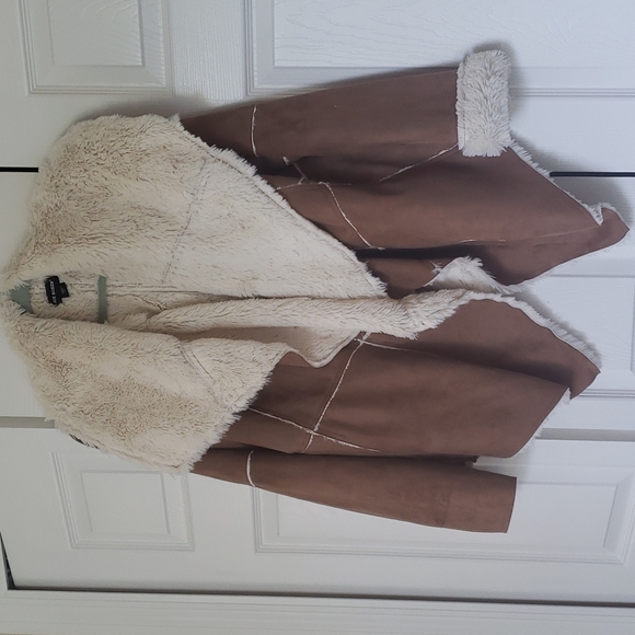 Suede/Shearling Coat - Picture 3 of 7
